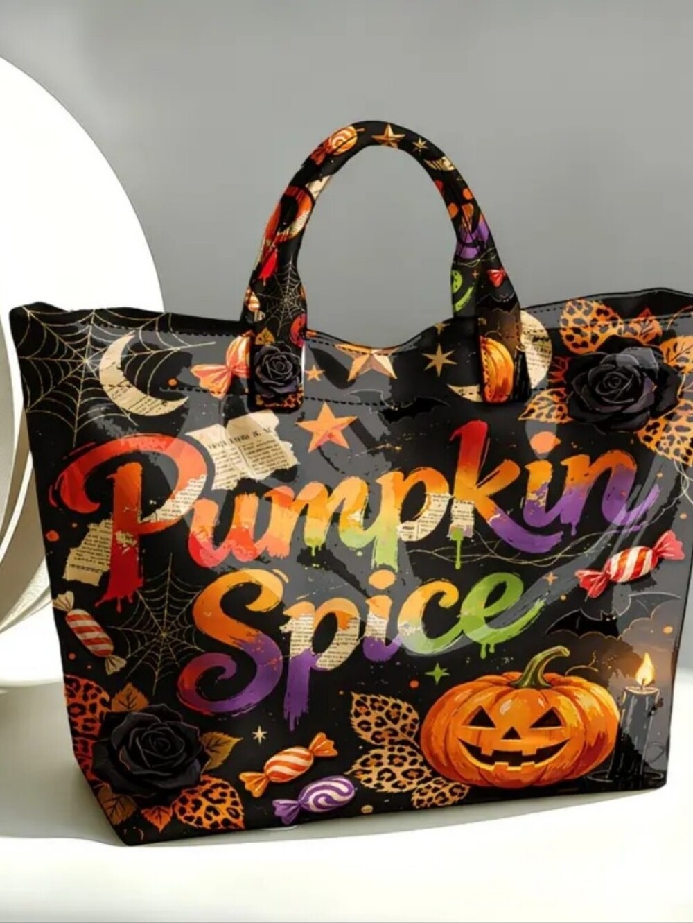 Pumpkin Spice Carry Tote PVC Bag